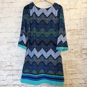 Eliza J Chevron mod shift dress